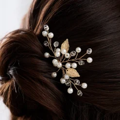 Lace & Favour Oktober Gold Blätter und Perle Hochzeit Haarnadel* Geschenke Für Brautjungfern | Geschenke Für Die Braut