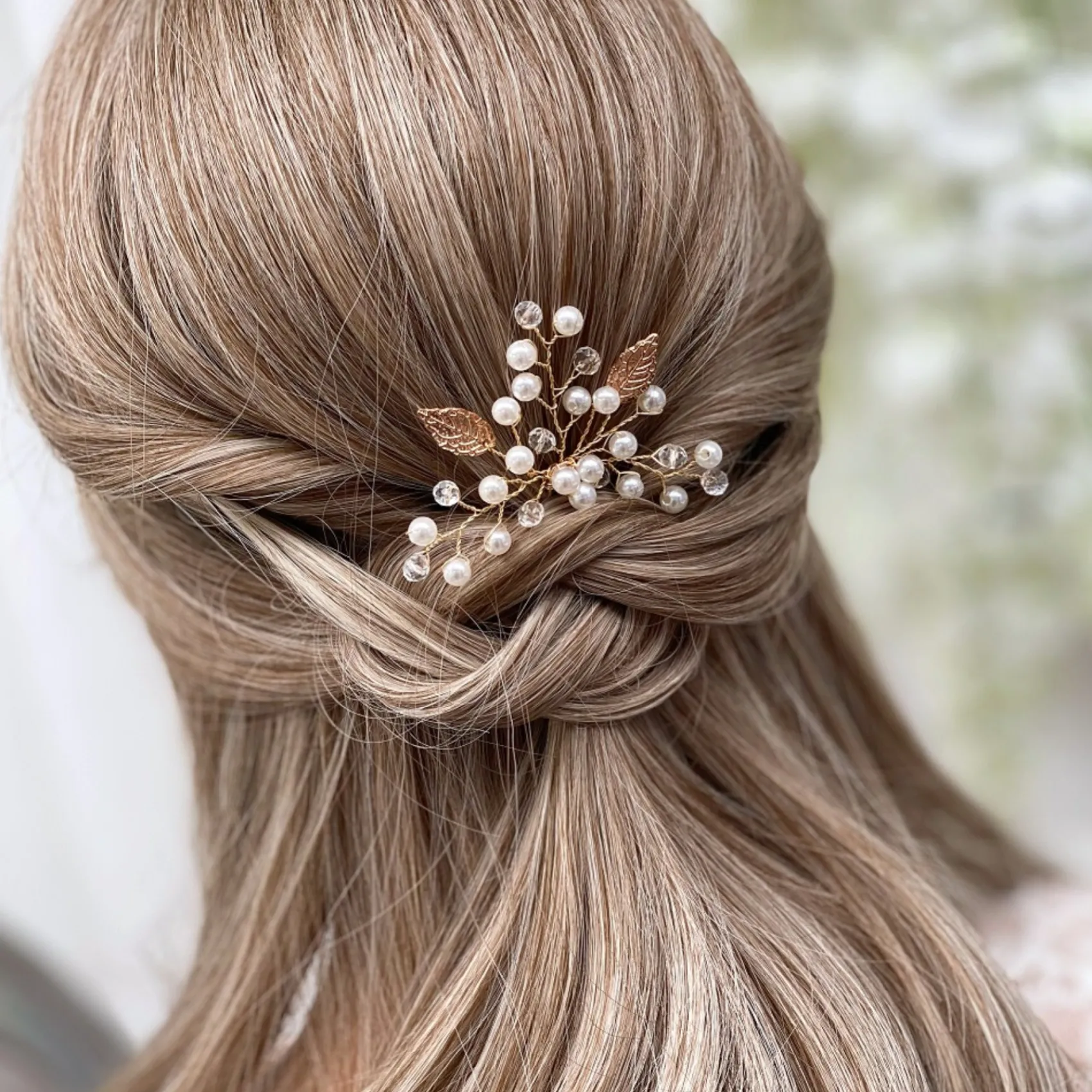 Lace & Favour Oktober Gold Blätter und Perle Hochzeit Haarnadel* Geschenke Für Brautjungfern | Geschenke Für Die Braut