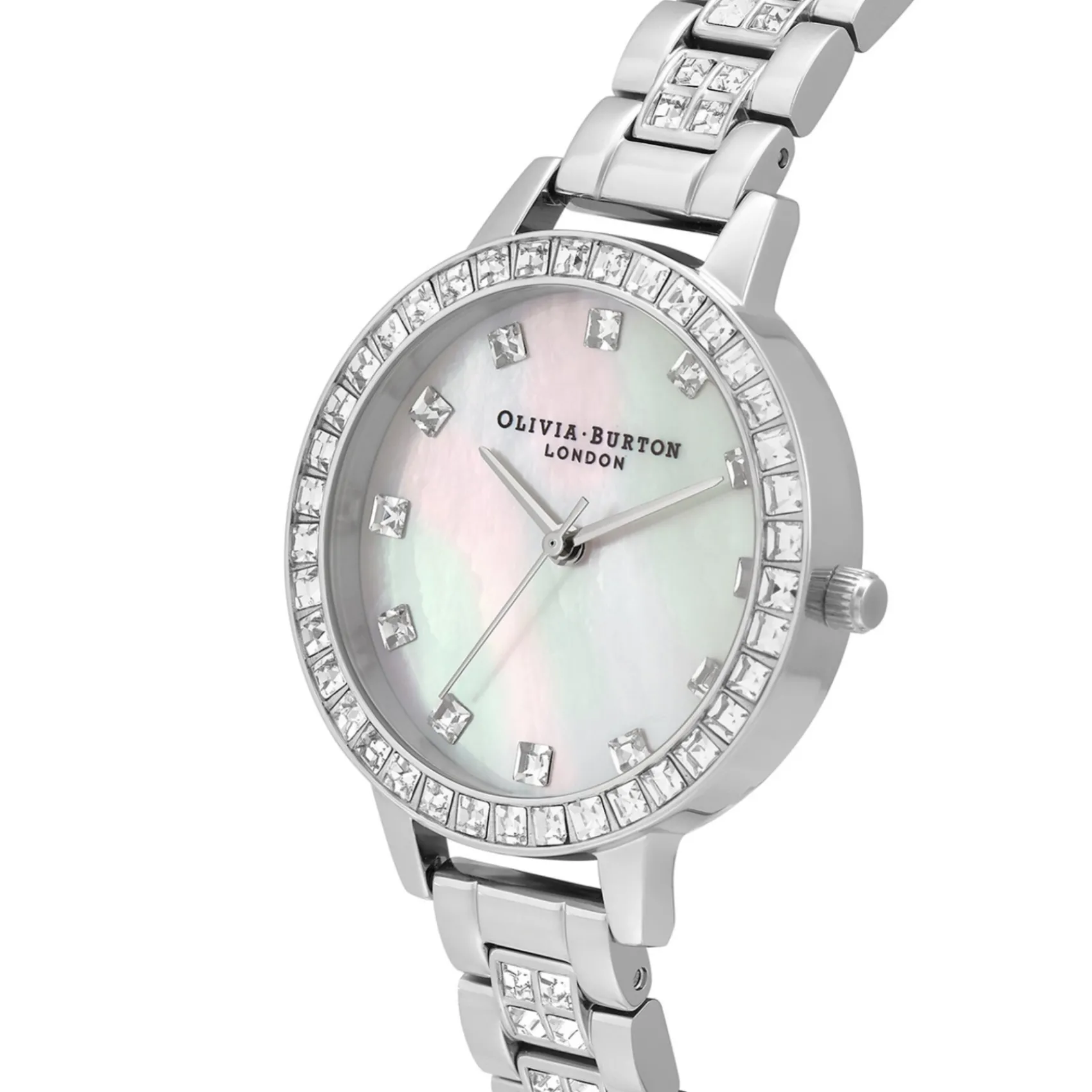 Olivia Burton Armbanduhr mit Perlmutt und Kristall 34mm Silber* Olivia Burton Uhren | Geschenke Für Die Braut