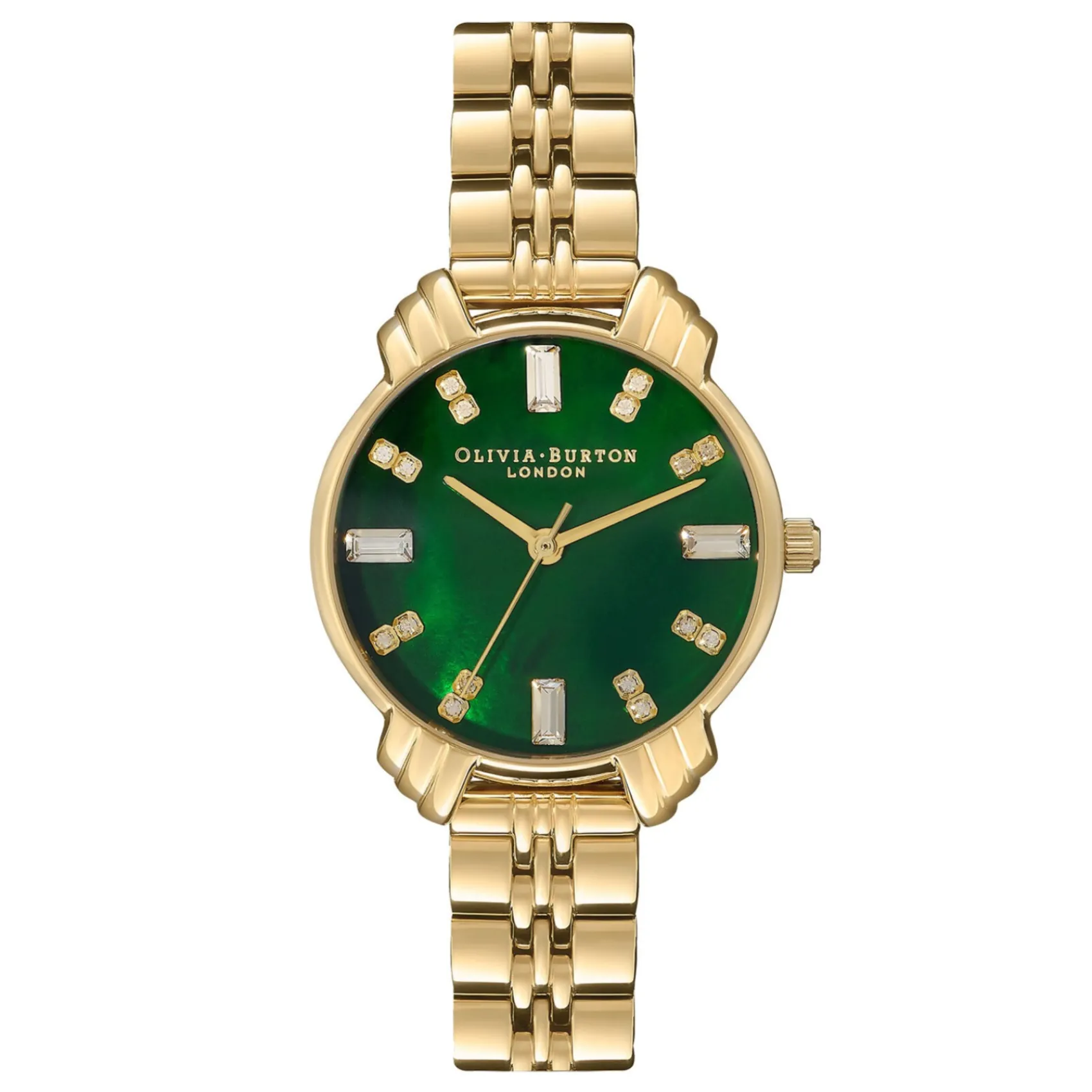 Olivia Burton Art Deco Armbanduhr 30mm Smaragd und Gold* Olivia Burton Uhren | Uhren Für Bräute