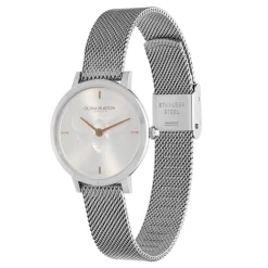 Olivia Burton Bee 28mm Ultra Slim Metallic Weiß und Silber Mesh Uhr* Olivia Burton Uhren | Geschenke Für Die Mutter Des Bräutigams