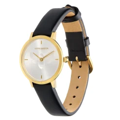 Olivia Burton Bee 28mm Ultra Slim Uhr mit goldenem und schwarzem Lederarmband* Olivia Burton Uhren | Geschenke Für Die Mutter Des Bräutigams