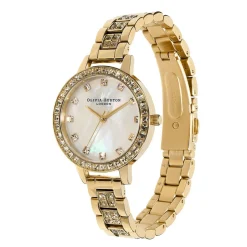 Olivia Burton Goldarmbanduhr mit Perlmutt und Kristall 34mm* Olivia Burton Uhren | Geschenke Für Die Braut