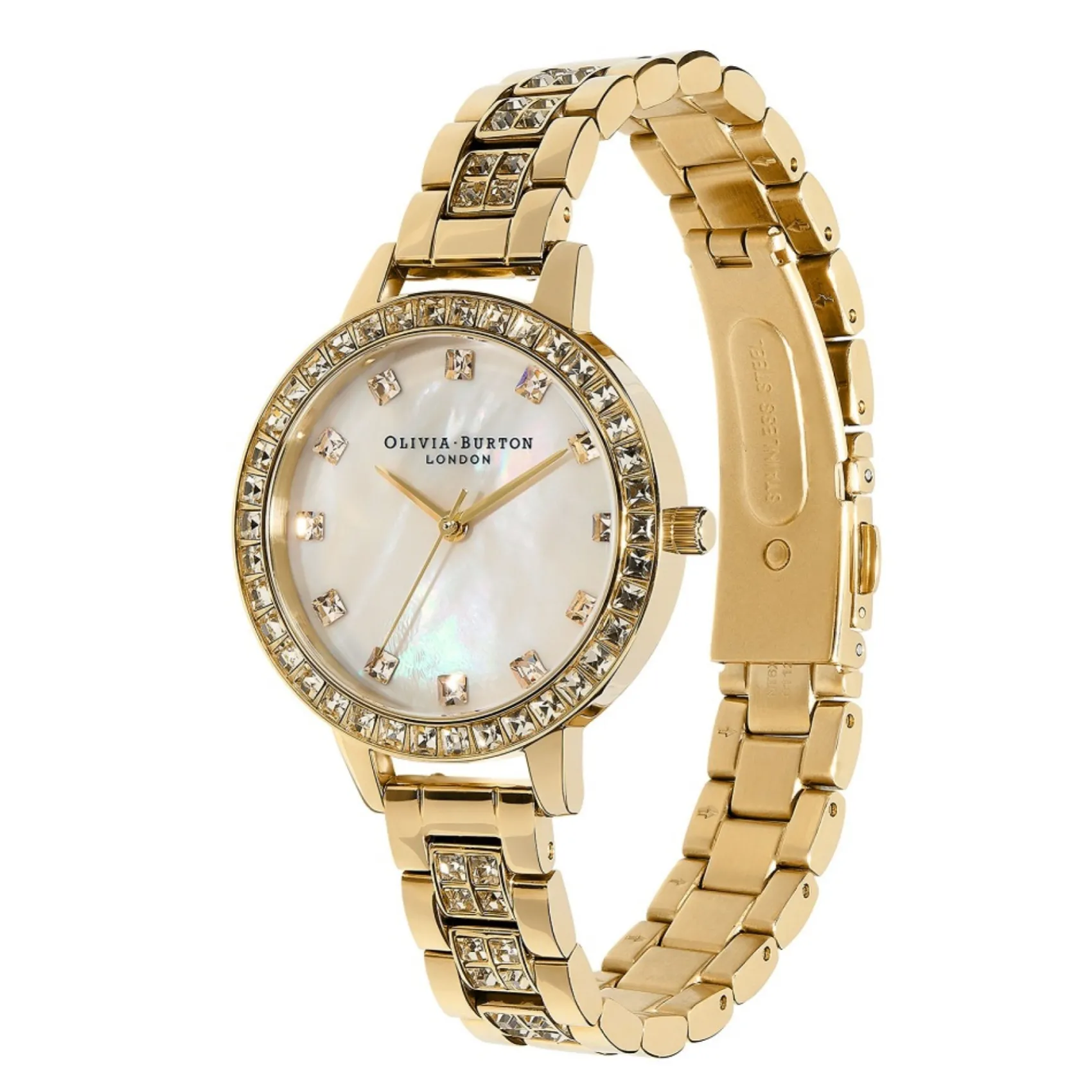 Olivia Burton Goldarmbanduhr mit Perlmutt und Kristall 34mm* Olivia Burton Uhren | Geschenke Für Die Braut