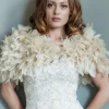 Beverly Hills Olivia Champagner Ruffle Feder Brautstola* Federstolen & Umhänge | Hochzeitsumhänge & Tücher