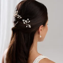 Lace & Favour Oriana Süßwasserperlen-Hochzeits-Haarnadel (Gold)* Geschenke Für Brautjungfern | Perlen-haarschmuck