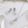Lace & Favour Paloma Teardrop Perlen-Anhänger Halskette | * Perlen-hochzeitsschmuck | Silberner Hochzeitsschmuck