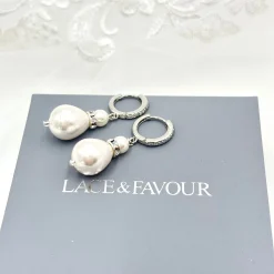 Beads & Beyond Panache Silber Große Teardrop Perlenohrringe* Geschenke Für Die Braut | Vintage Hochzeitsschmuck