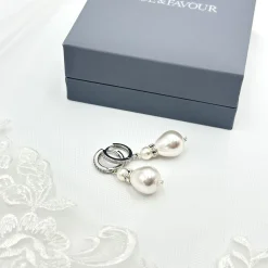 Beads & Beyond Panache Silber Große Teardrop Perlenohrringe* Geschenke Für Die Braut | Vintage Hochzeitsschmuck