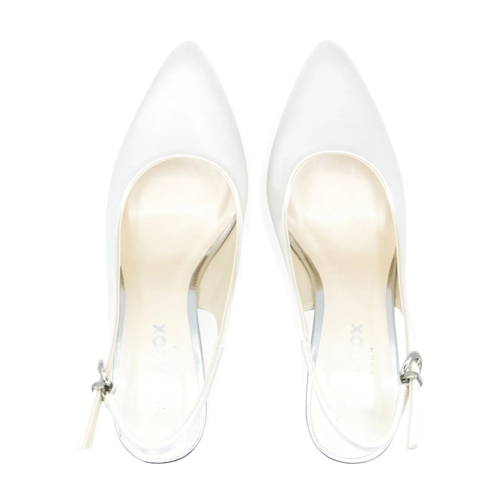 Paradox London Alston Einfärbbar Elfenbein Satin Slingback Block Heels* Hochzeitsschuhe | Schuhe Mit Mittlerem Absatz