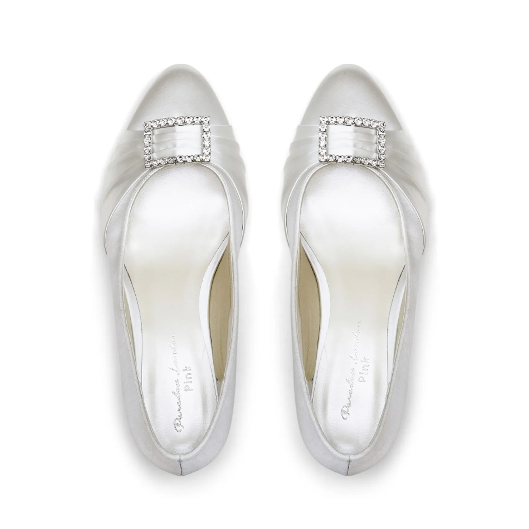 Paradox London Brittney Elfenbein Satin breite Passform niedrigen Blockabsatz Gericht Schuh* Hochzeitsschuhe | Schuhe Mit Niedrigem Absatz