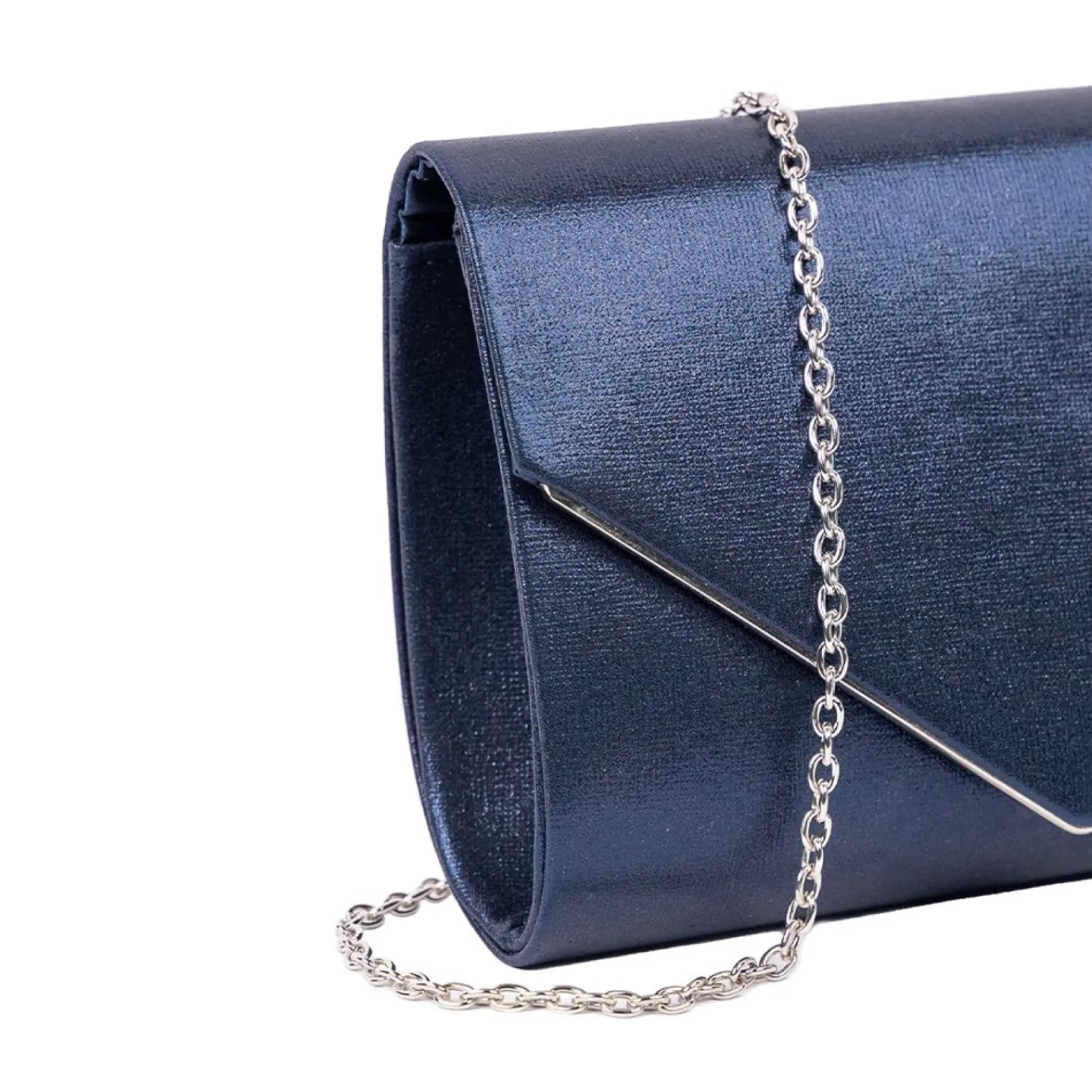 Paradox London Darcy Navy Shimmer Box Clutch Tasche* Abschlussball-taschen | Anlass Handtaschen