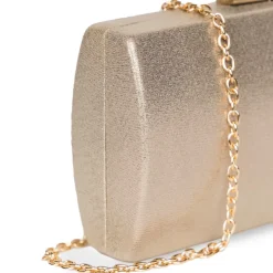 Paradox London Dionne Champagner Shimmer Box Clutch Tasche* Abschlussball-taschen | Hochzeitsgäste-taschen