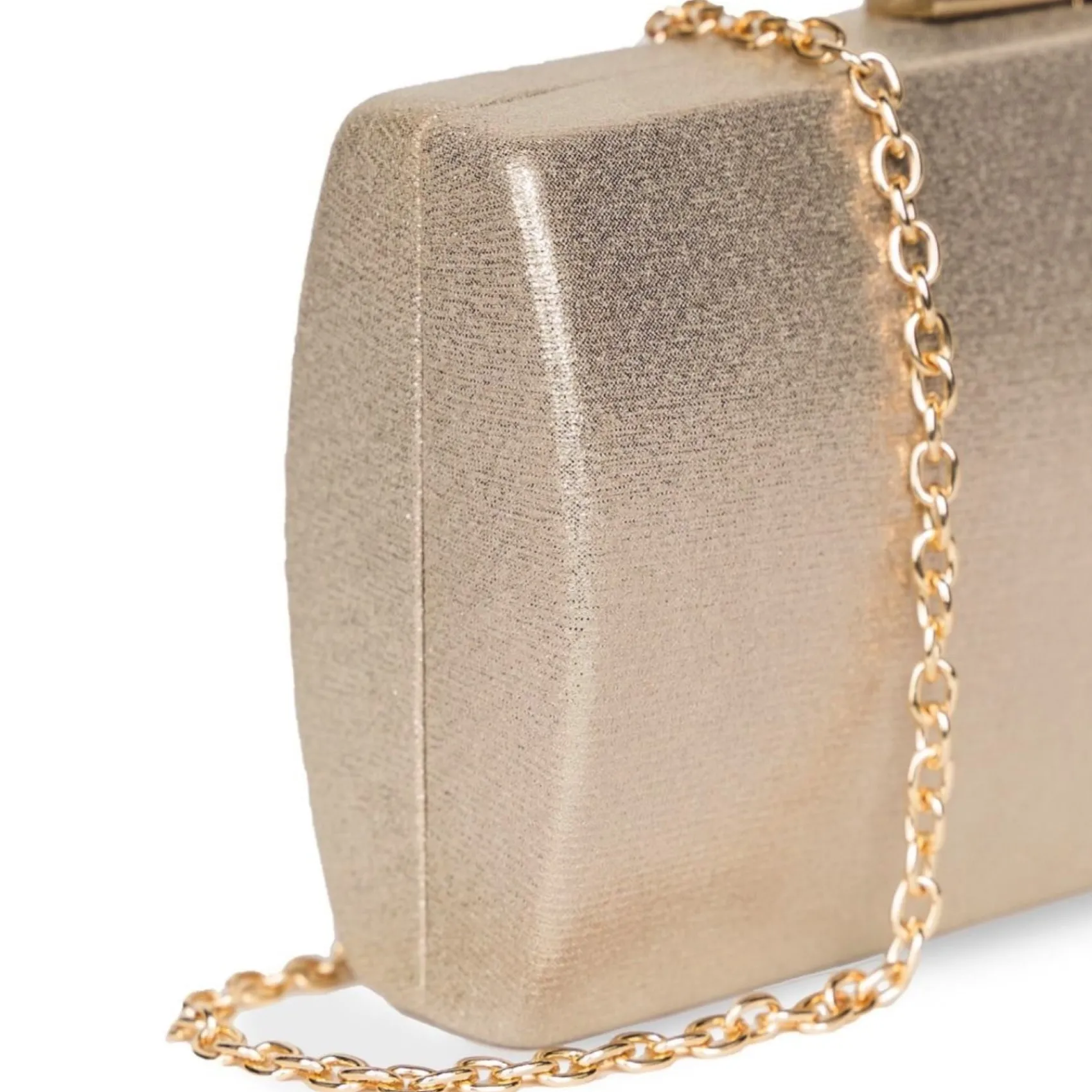 Paradox London Dionne Champagner Shimmer Box Clutch Tasche* Abschlussball-taschen | Hochzeitsgäste-taschen