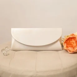 Paradox London Domina Elfenbeinfarbene Satin-Brautklammer-Tasche* Hochzeit Handtaschen