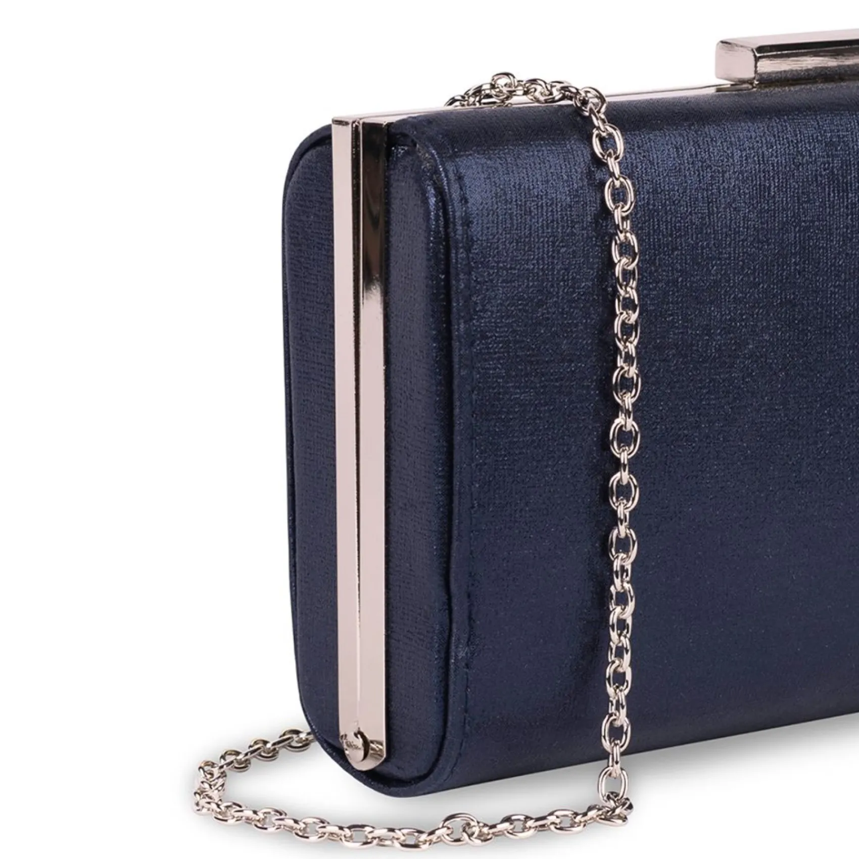 Paradox London Doria Navy Shimmer Box Clutch Tasche* Abschlussball-taschen | Anlass Handtaschen