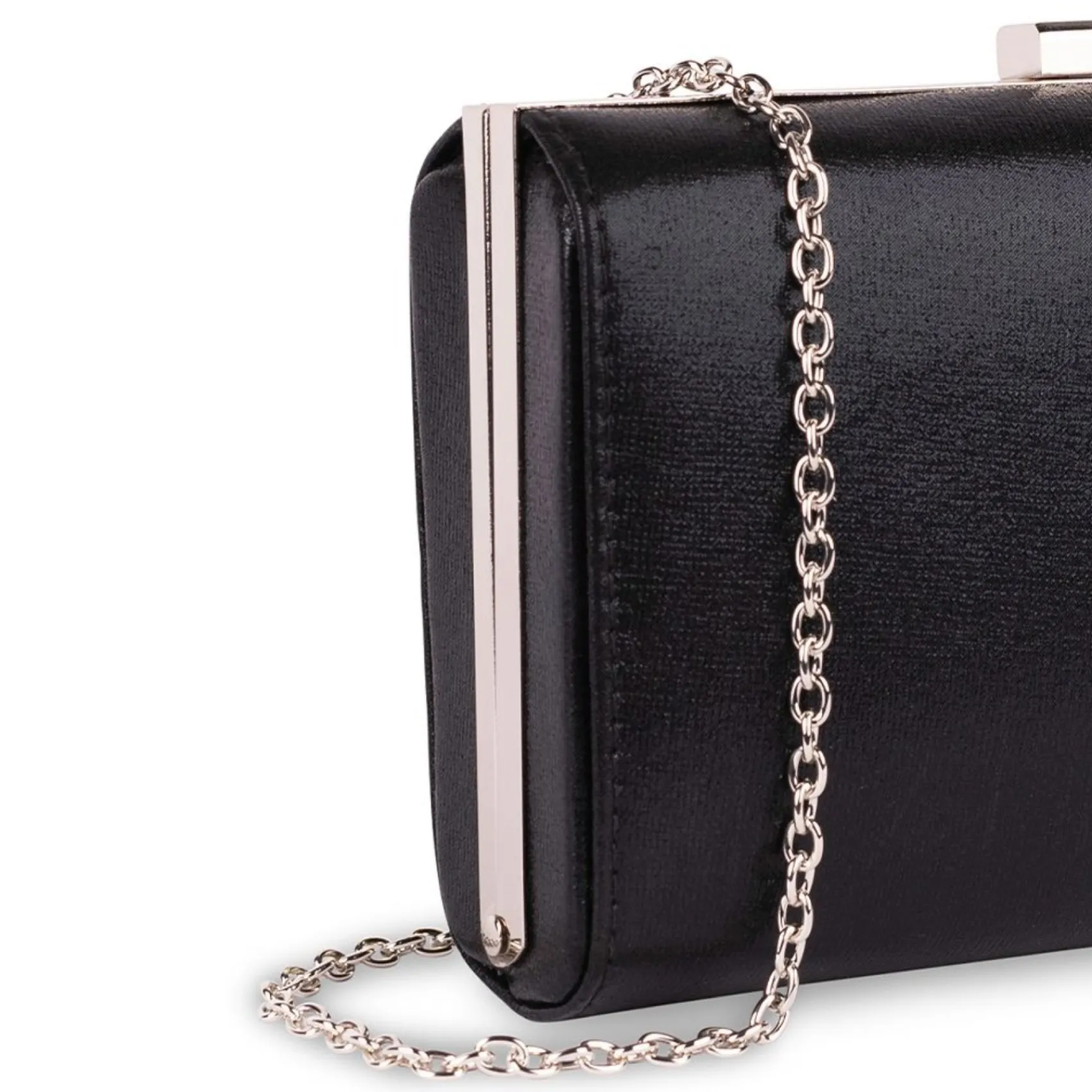 Paradox London Doria Schwarz Schimmer Box Clutch Tasche* Abschlussball-taschen | Anlass Handtaschen