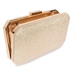 Paradox London Dulcie Champagner Glitter Box Clutch Tasche* Abschlussball-taschen | Anlass Handtaschen