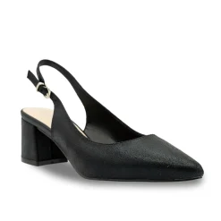 Paradox London Imelda Schwarz Schimmer Niedrig Blockabsatz Slingbacks* Glitzernde Ballschuhe | Ballschuhe Mit Niedrigem Absatz