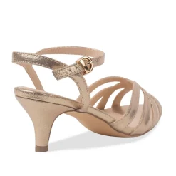 Paradox London Theresa Champagner Schimmer Breite Passform Kitten Heel Sandalen* Glitzernde Ballschuhe | Goldene Ballschuhe