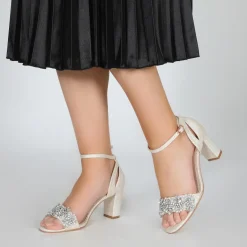 Perfect Bridal Alexa Goldschimmer verschönerte Sandalen mit Blockabsatz* Party-schuhe | Schuhe Für Hochzeitsgäste
