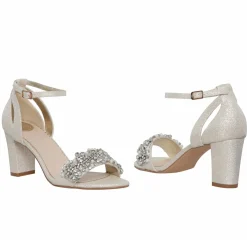 Perfect Bridal Alexa Goldschimmer verschönerte Sandalen mit Blockabsatz* Party-schuhe | Schuhe Für Hochzeitsgäste