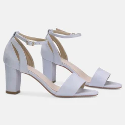 Perfect Bridal Andrea Blau Wildleder Blockabsatz Riemchensandalen* Schuhe Für Hochzeitsgäste | Schuhe Für Die Mutter Der Braut
