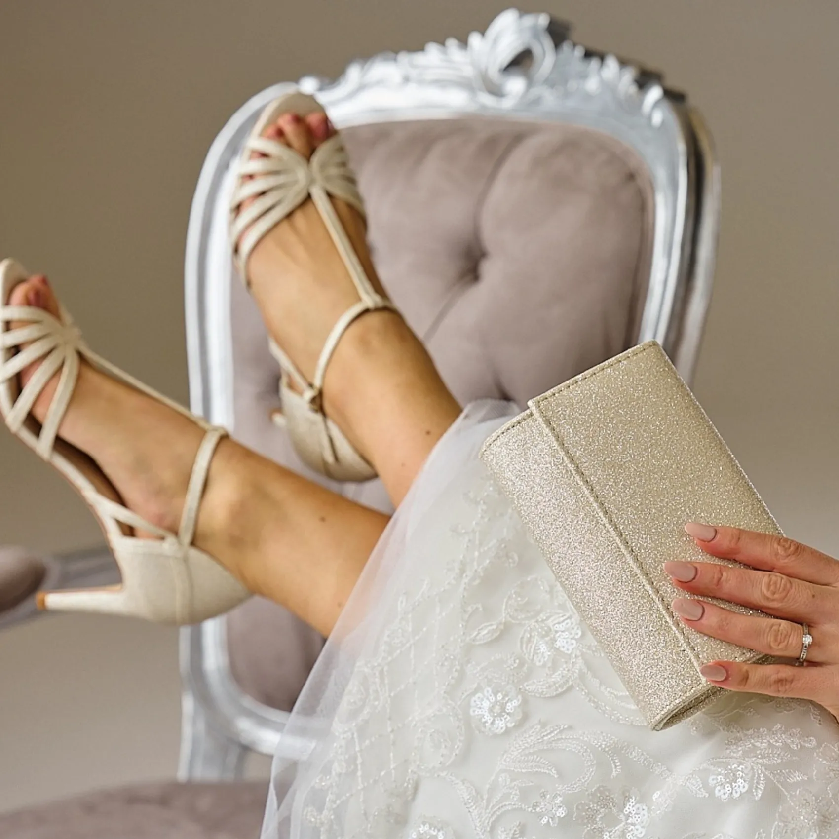 Perfect Bridal Bryony Gold Glitter Riemchen T-Bar Sandalen* Party-schuhe | Schuhe Für Hochzeitsgäste