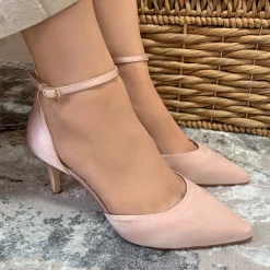 Perfect Bridal Daniella Blush Satin Mid Heel Knöchelriemen Gericht Schuhe* Rosa Ballschuhe | Abschlussball-schuhe