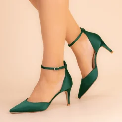 Perfect Bridal Daniella Grün Satin Mitte Heel Knöchelriemen Gericht Schuhe* Schuhe Für Hochzeitsgäste | Schuhe Für Die Mutter Der Braut