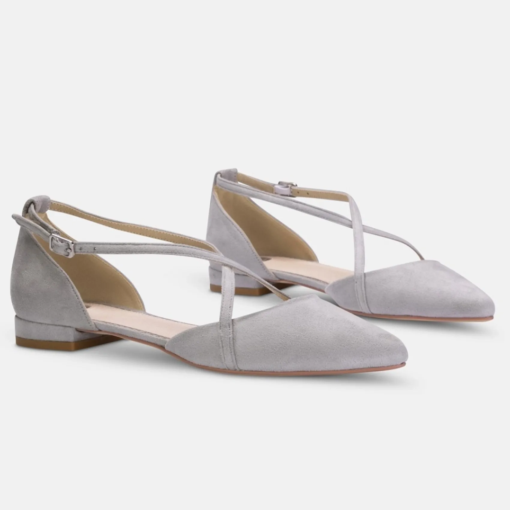 Perfect Bridal Davina Stone Wildleder Kreuzriemen spitzen Ballett Flats* Schuhe Für Hochzeitsgäste | Schuhe Für Die Mutter Der Braut