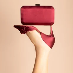 Perfect Bridal Ebenholz Beere Satin Box Clutch Tasche* Abschlussball-taschen | Hochzeitsgäste-taschen