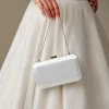 Perfect Bridal Ebenholz Elfenbein Satin Box Clutch Tasche* Hochzeit Handtaschen