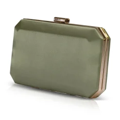 Perfect Bridal Ebenholz Olive Grün Satin Box Clutch Tasche* Abschlussball-taschen | Hochzeitsgäste-taschen