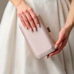 Perfect Bridal Ebenholz Taupe Satin Box Clutch Tasche* Abschlussball-taschen | Hochzeitsgäste-taschen