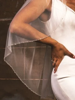 Perfect Bridal Elfenbein Einstöckiger Perlenrand Brautschleier* Einstufige Schleier | Kapelle Länge & Kathedrale Schleier