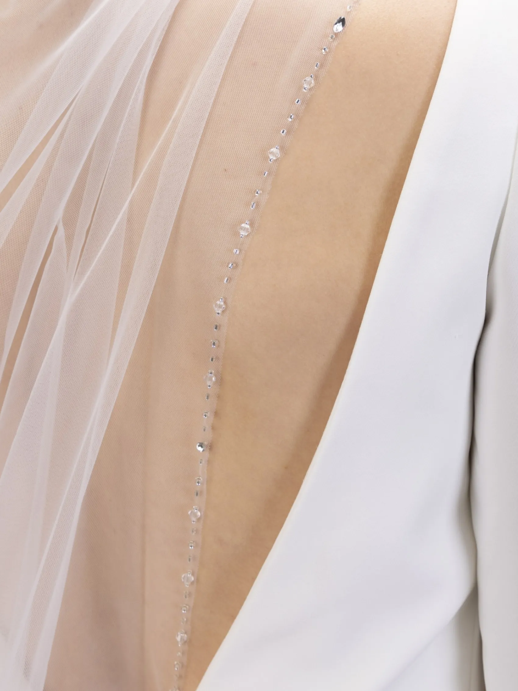 Perfect Bridal Elfenbein Einstöckiger Perlenrand Brautschleier* Einstufige Schleier | Kapelle Länge & Kathedrale Schleier