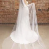 Perfect Bridal Elfenbeinfarbener einreihiger Kathedralenschleier mit geschliffenem Rand* Kapelle Länge & Kathedrale Schleier | Einstufige Schleier