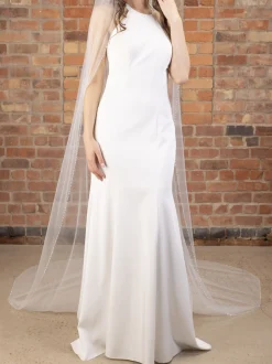 Perfect Bridal Elfenbeinfarbener einreihiger Kathedralschleier mit Perlen und Kristallrand* Einstufige Schleier | Kapelle Länge & Kathedrale Schleier