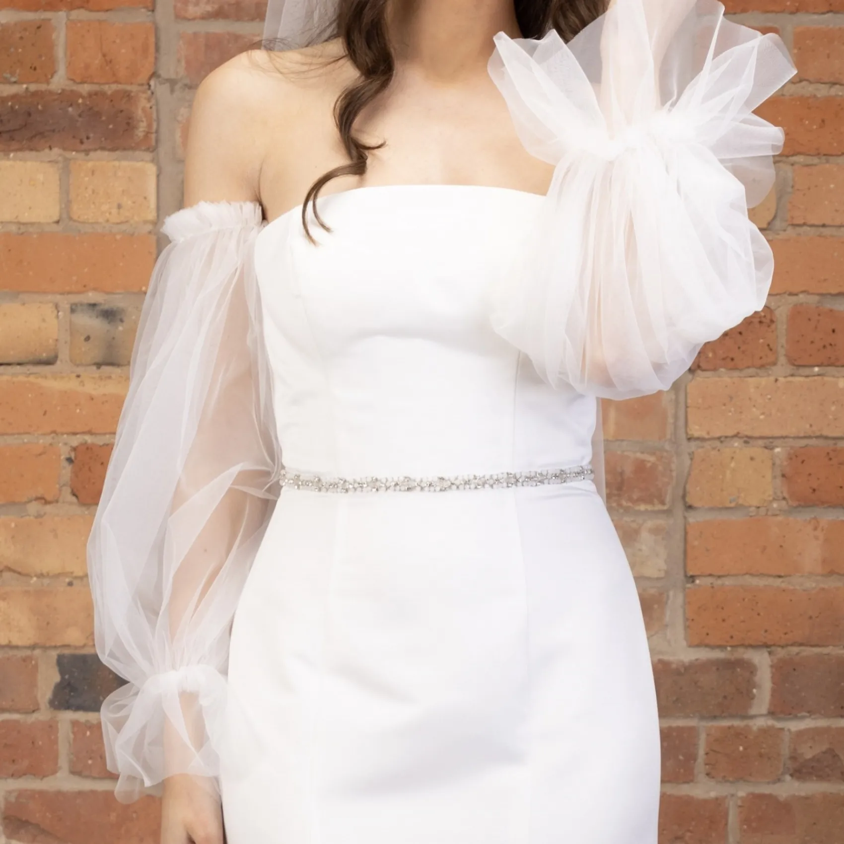 Perfect Bridal Elfenbeinfarbene Tüll-Puffärmel* Brautkleid Ärmel