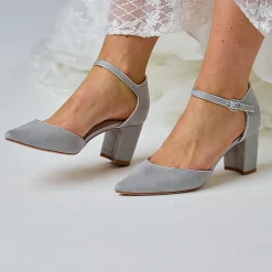 Perfect Bridal Freya Stein Wildleder zwei Teil Block Heel Gericht Schuhe* Schuhe Für Hochzeitsgäste | Schuhe Für Die Mutter Der Braut