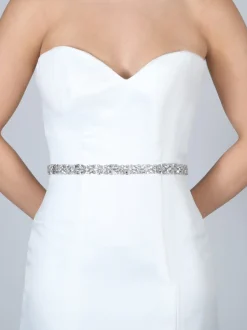 Perfect Bridal Gabrielle Slim Kristall-verzierter Hochzeitsgürtel* Brautkleid Gürtel
