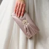 Perfect Bridal Harlow Taupe Satin Perlenbrosche Clutch Tasche* Anlass Handtaschen