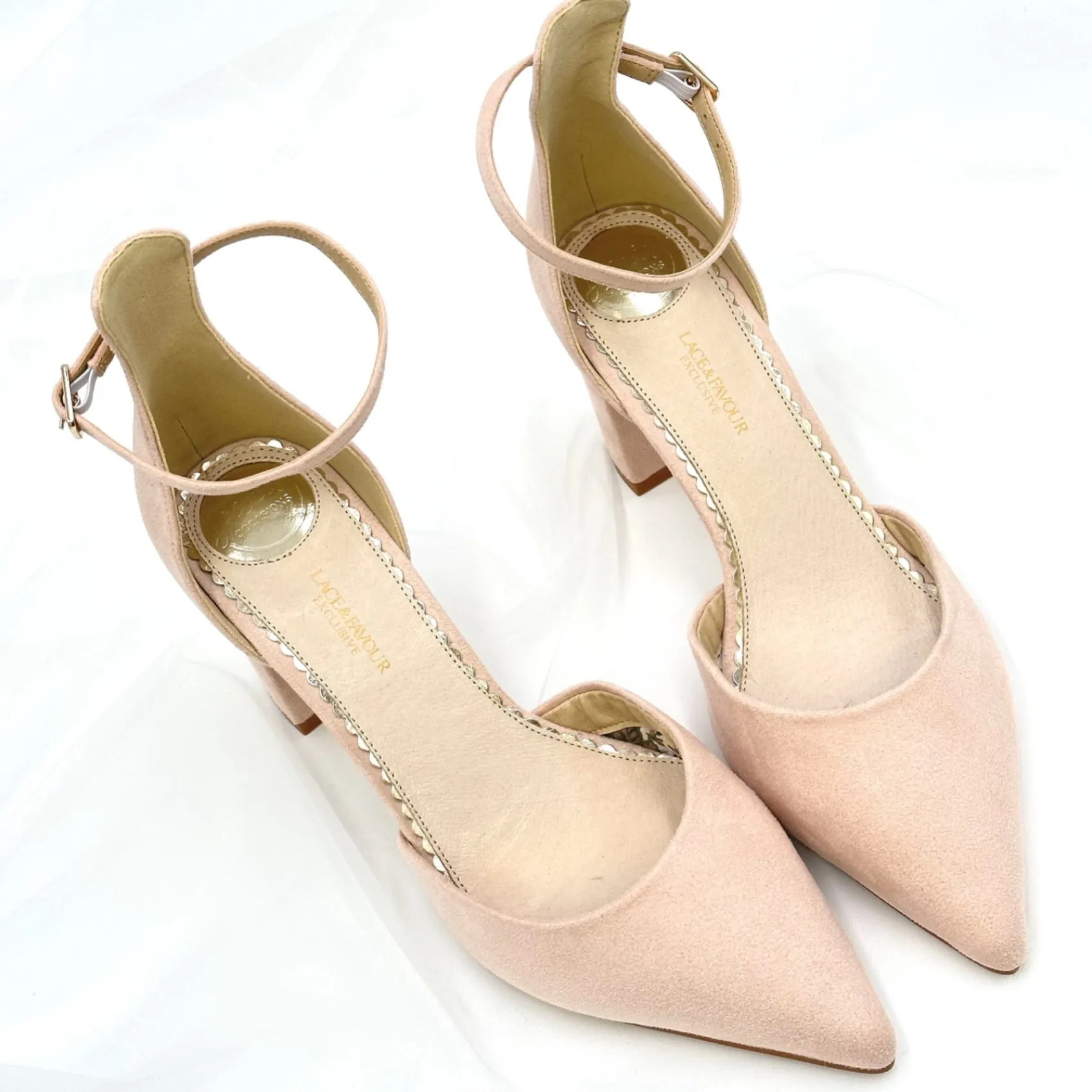 Perfect Bridal Liberty Blush Wildleder Blockabsatz Knöchelriemen Gericht Schuhe* Rosa Ballschuhe | Abschlussball-schuhe