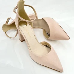 Perfect Bridal Liberty Blush Wildleder Blockabsatz Knöchelriemen Gericht Schuhe* Rosa Ballschuhe | Abschlussball-schuhe
