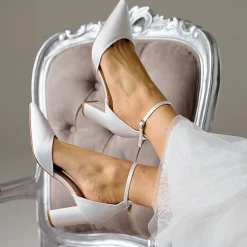 Perfect Bridal Liberty Elfenbein Satin Blockabsatz Knöchelriemen Gericht Schuhe* Hochzeitsschuhe | Schuhe Mit Mittlerem Absatz