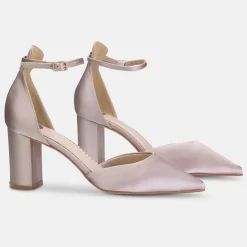 Perfect Bridal Liberty Taupe Satin Block Ferse Knöchelriemen Gericht Schuhe* Schuhe Für Hochzeitsgäste | Schuhe Für Die Mutter Der Braut