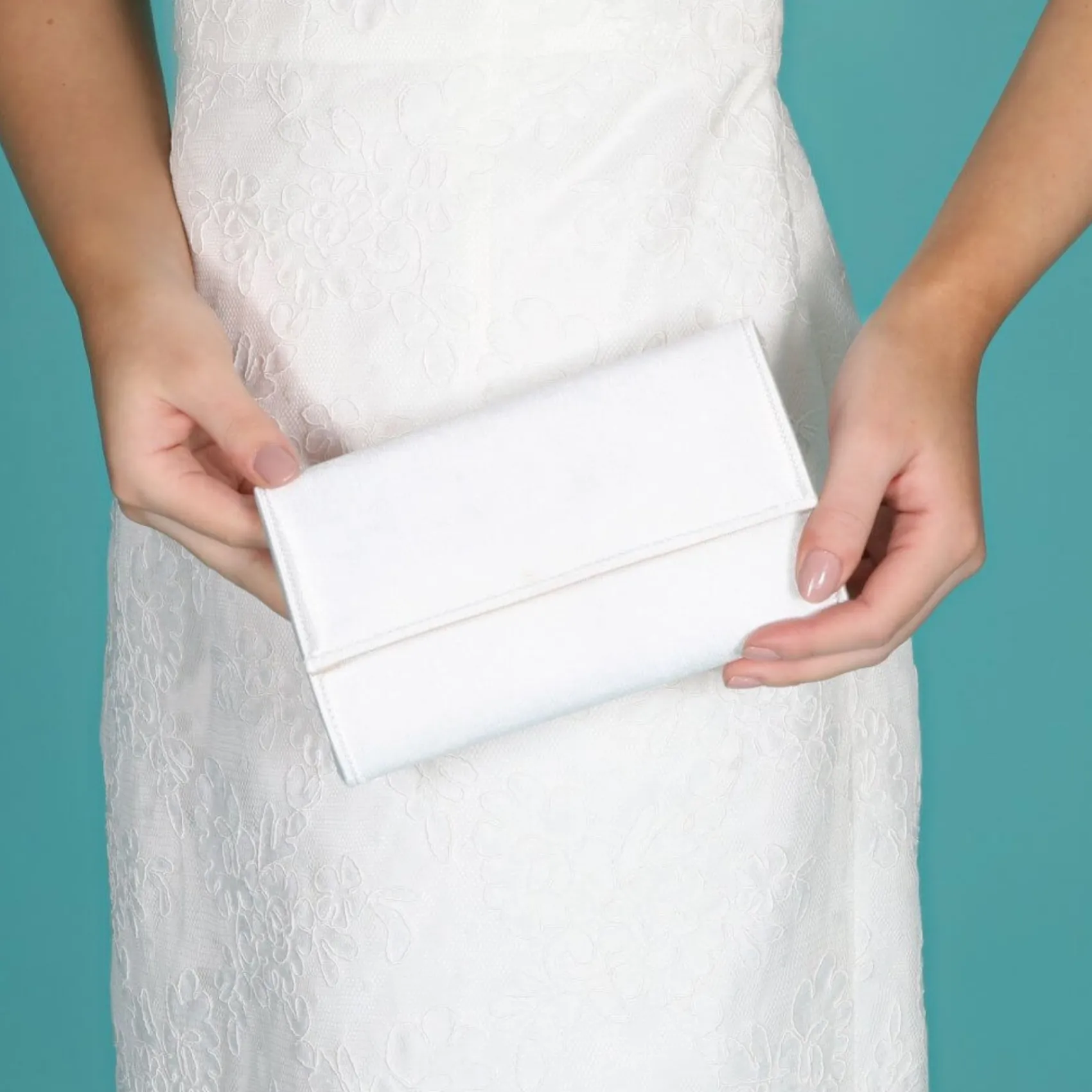 Perfect Bridal Lola Färbbare Elfenbeinfarbene Satin Clutch Tasche* Hochzeit Handtaschen