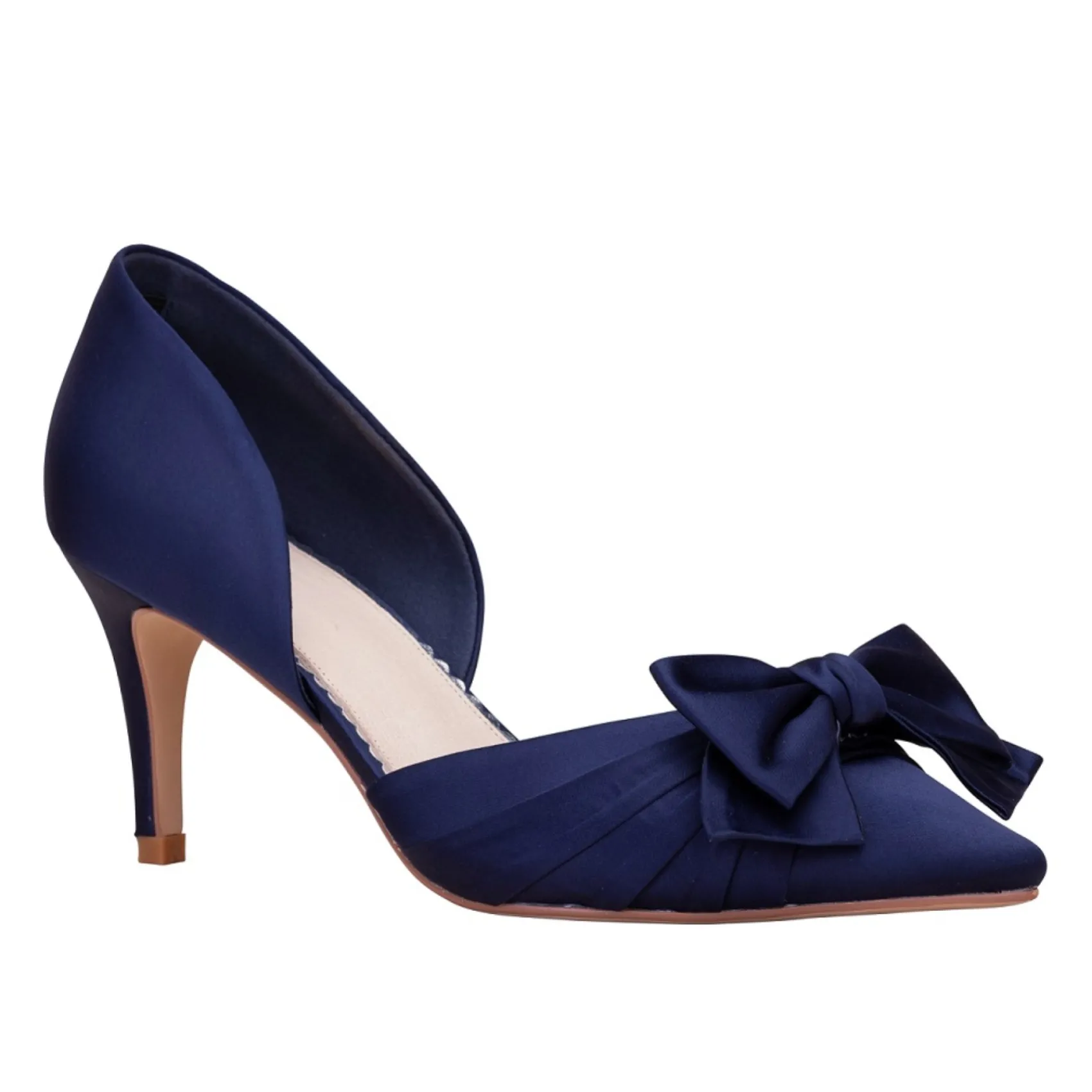 Perfect Bridal Margo Midnight Satin Mid Heel Schleife Gericht Schuhe* Party-schuhe | Schuhe Für Hochzeitsgäste