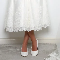 Perfect Bridal Melanie Elfenbein Spitze Blockabsatz Pumps (Weite Passform)* Hochzeitsschuhe | Schuhe Mit Niedrigem Absatz